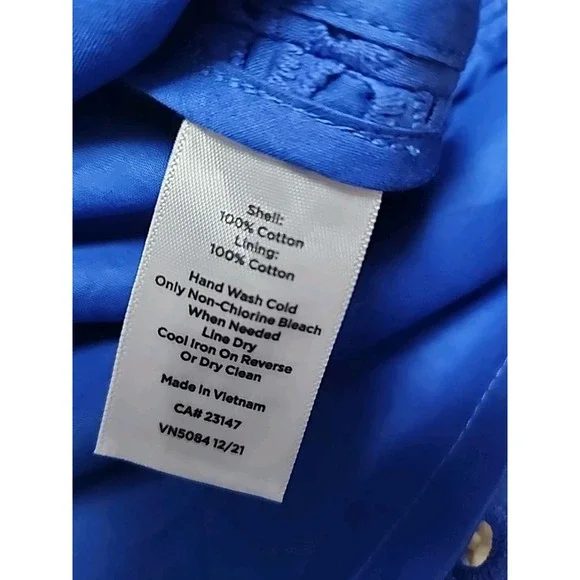 Talbots A-Line Skirt Women's Eyelet Royal Blue Sz 6 NWT cotton lined $109 32x20 - Picture 4 of 14